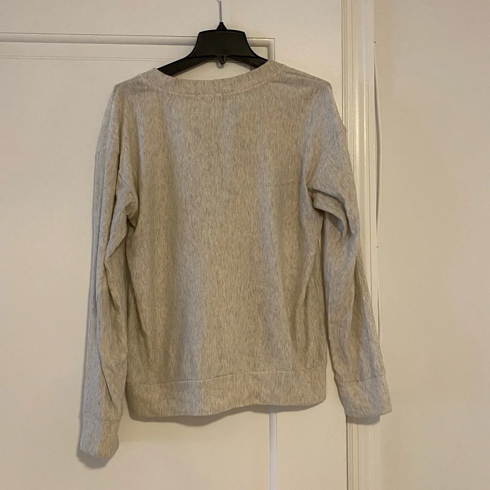 Socialite Lace-Up Front Gray Sweater Size L